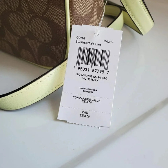 Coach crossbody Jamie camera bag in pale lime - Picture 5 of 7